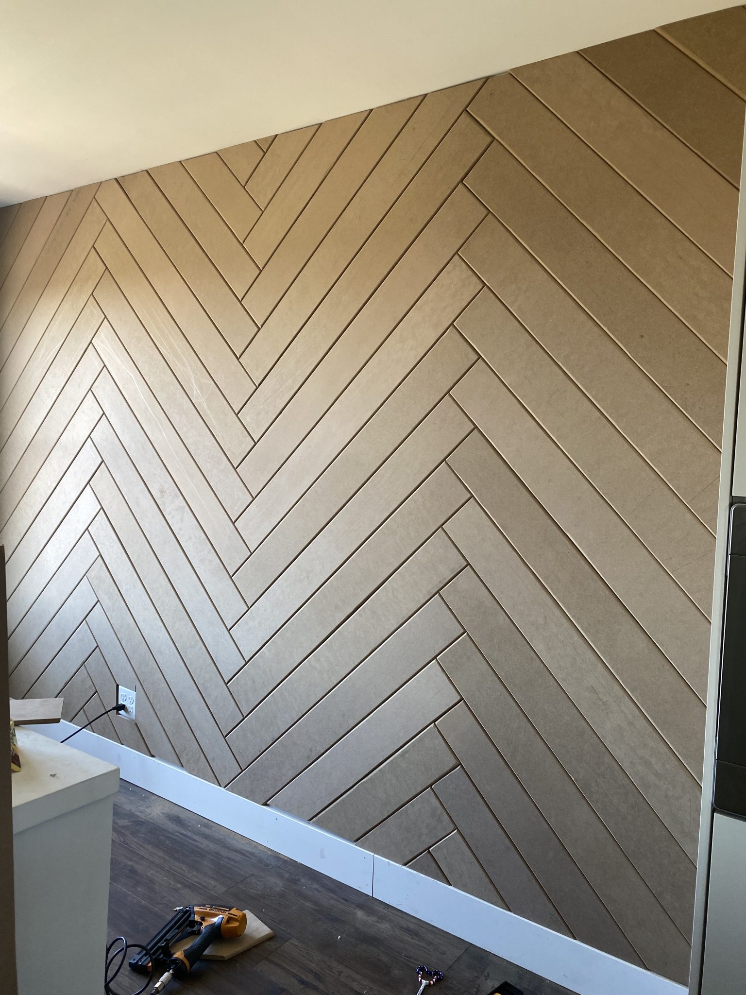 Herringbone Accent Wall DIY Home With Krissy