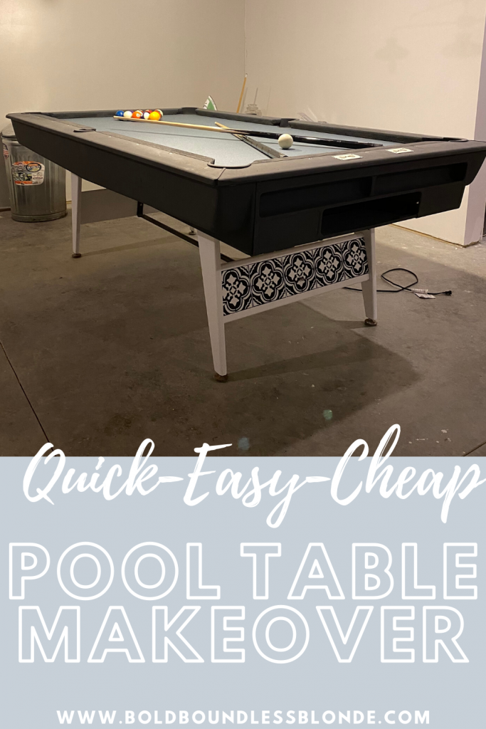 POOL TABLE MAKEOVER POOL TABLE REFRESH FINISHED BASEMENT POOL TABLE DIY MODERN POOL TABLE POOL TABLE UPDATE REFELT POOL TABLE OLD POOL TABLE 