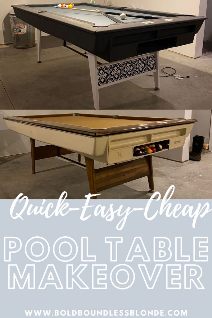POOL TABLE MAKEOVER POOL TABLE REFRESH FINISHED BASEMENT POOL TABLE DIY MODERN POOL TABLE POOL TABLE UPDATE REFELT POOL TABLE