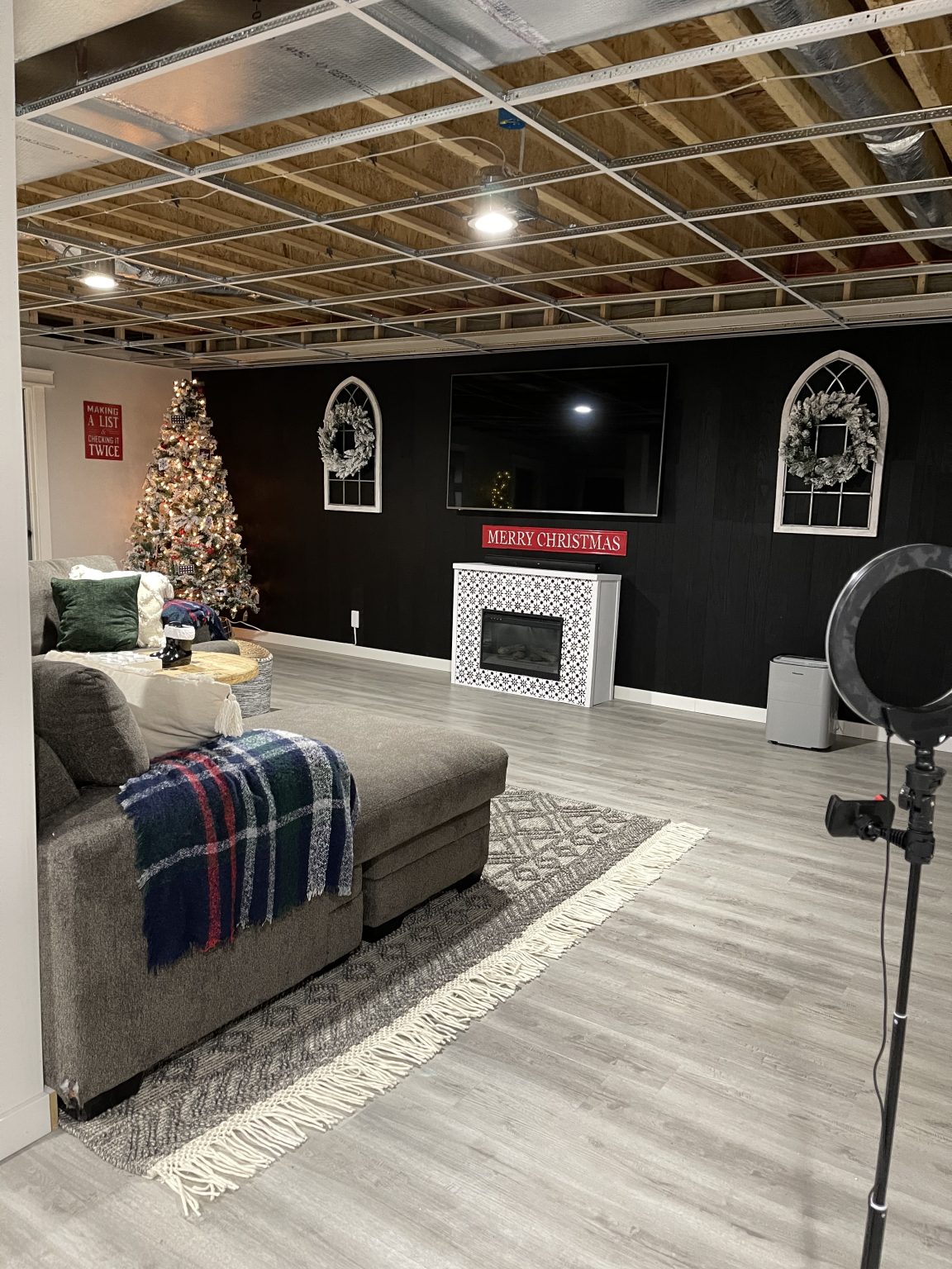 A Black Ceiling? In a BASEMENT? Of Course! Home With Krissy