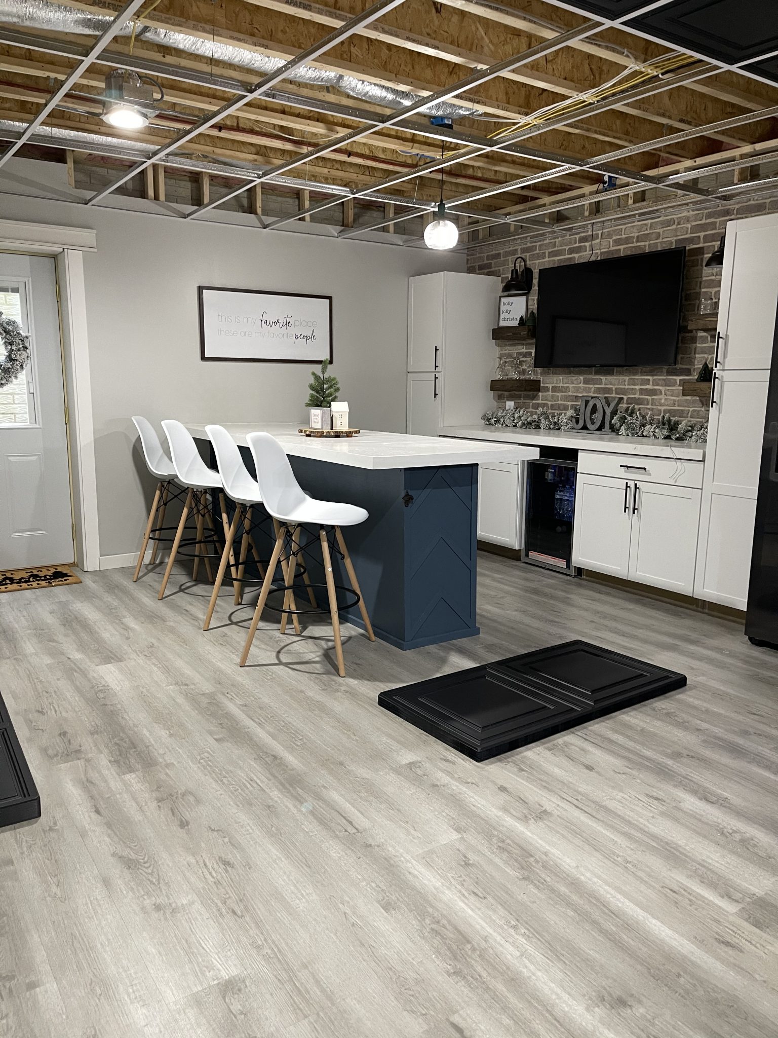 A Gorgeous Black Ceiling? In a BASEMENT? Of Course! - Home With Krissy